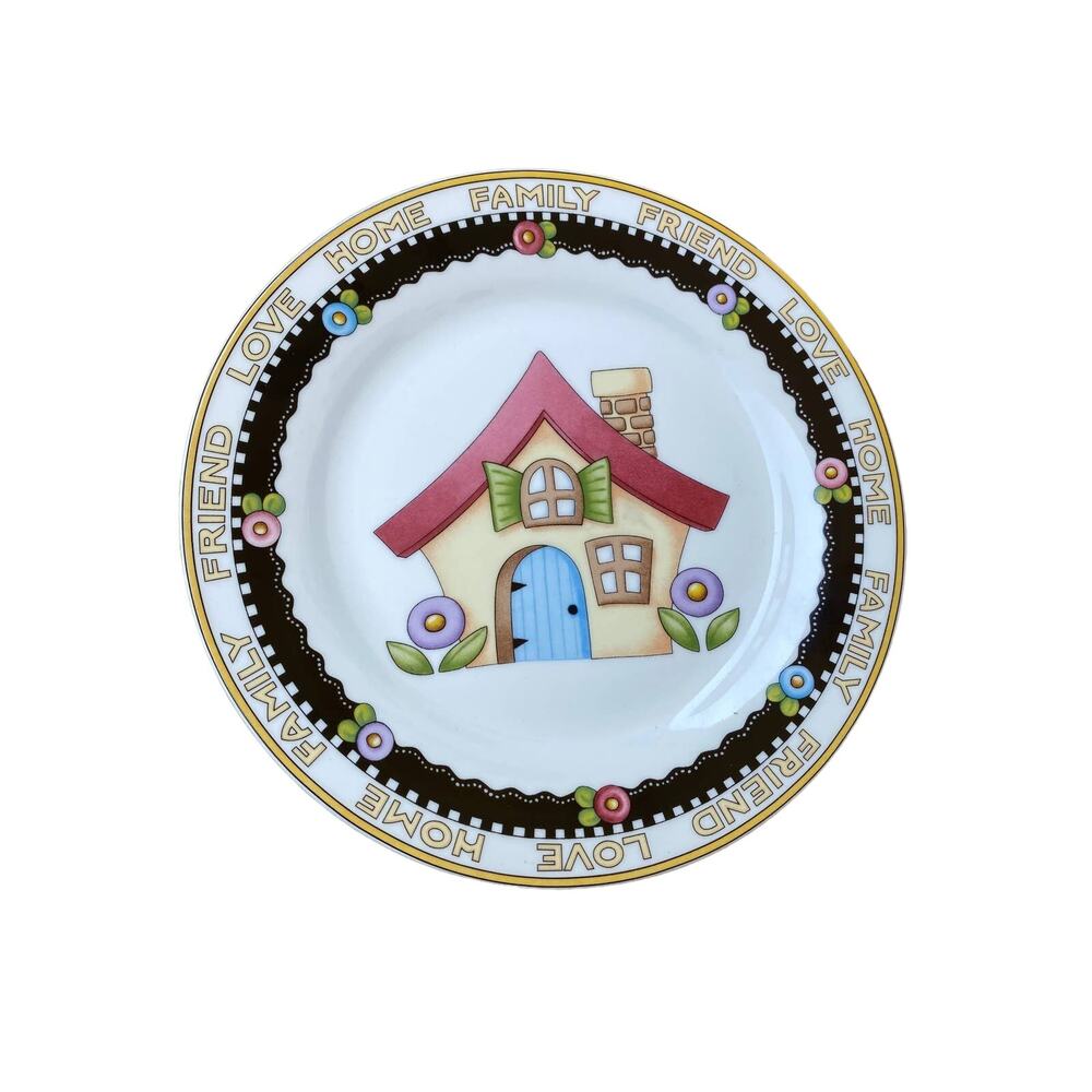 Salad plate, Mary Engelbreit, Love, Home, Family, Friends pattern "House" 2001